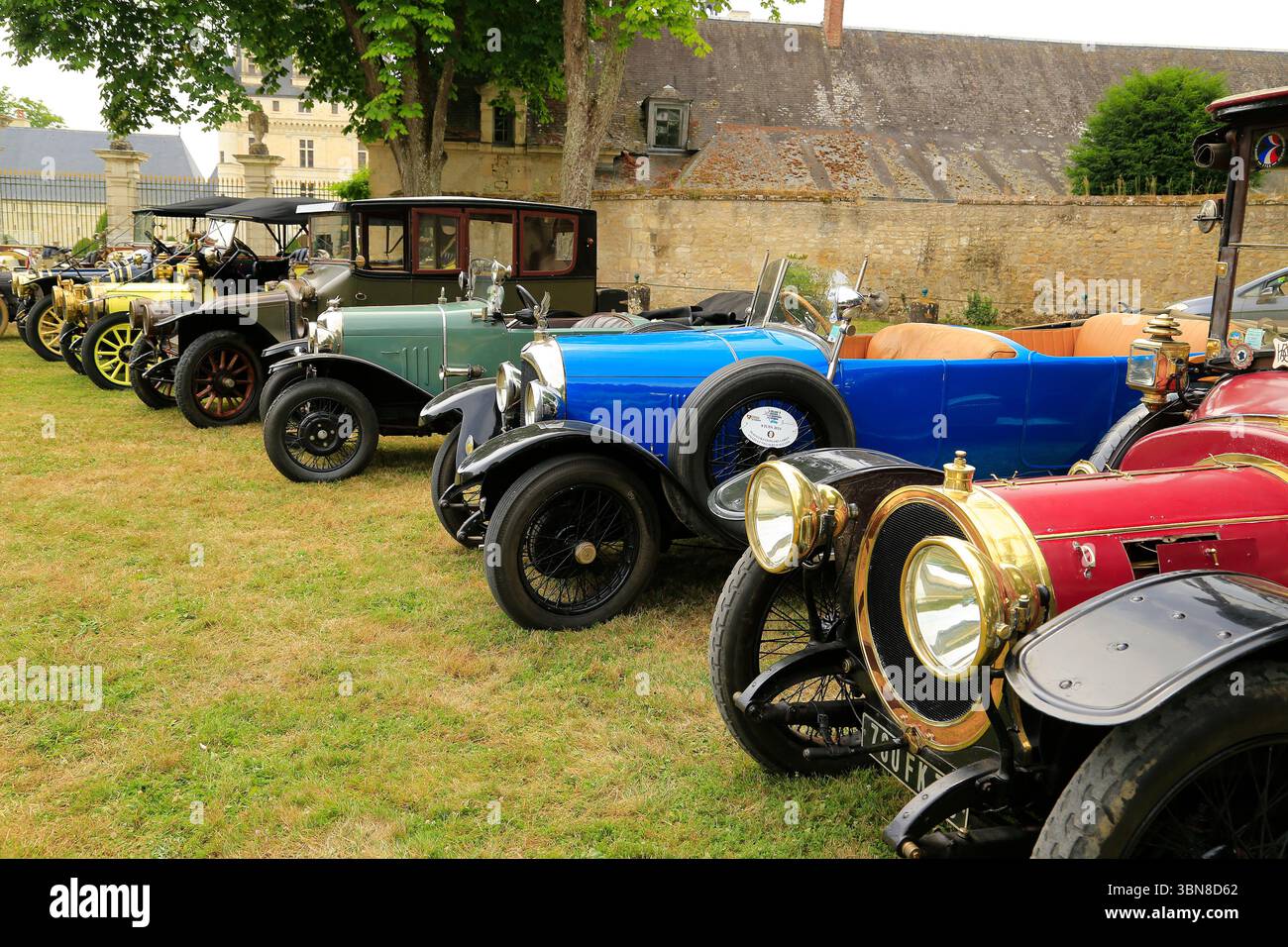 Oldtimer-Rallye, Automuseum, Valencay, Frankreich. Stockfoto