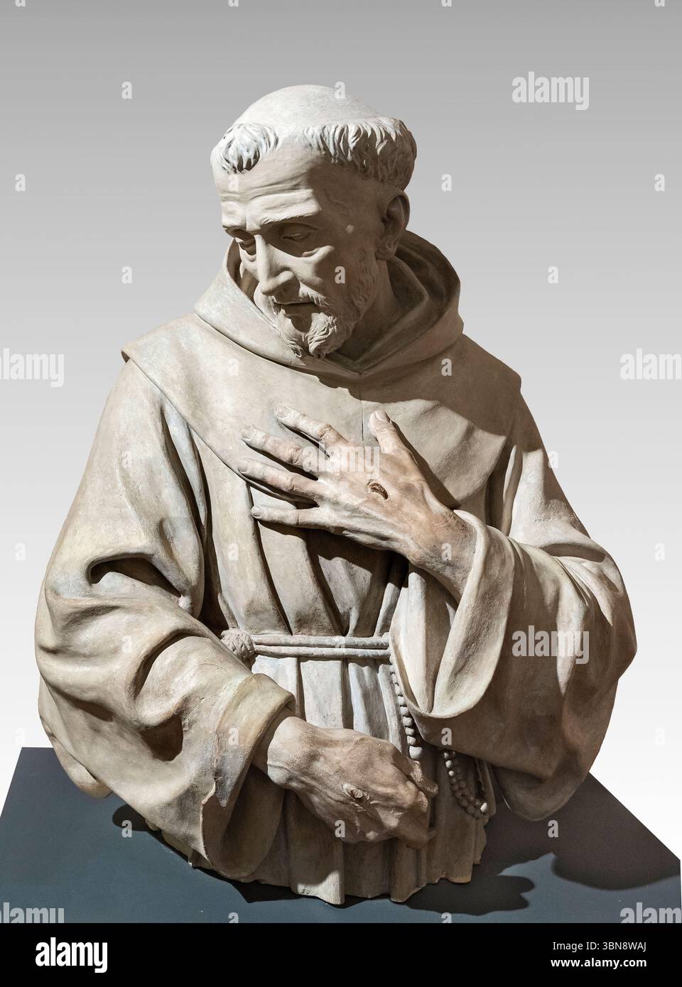 San Francesco - Terracotta dipinta - Giovanni Battista Ballanti Graziani - 1828 - S.Maria degli Angeli (PG), Museo della Porziuncola della Basi Stockfoto