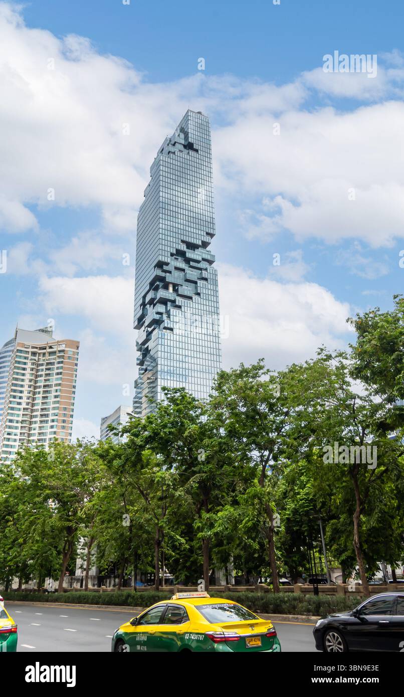 King Power Mahanakhon, ehemals MahaNakhon, ist ein Hochhaus mit gemischter Nutzung im zentralen Geschäftsviertel Silom/Sathon in Bangkok, Thailand Stockfoto