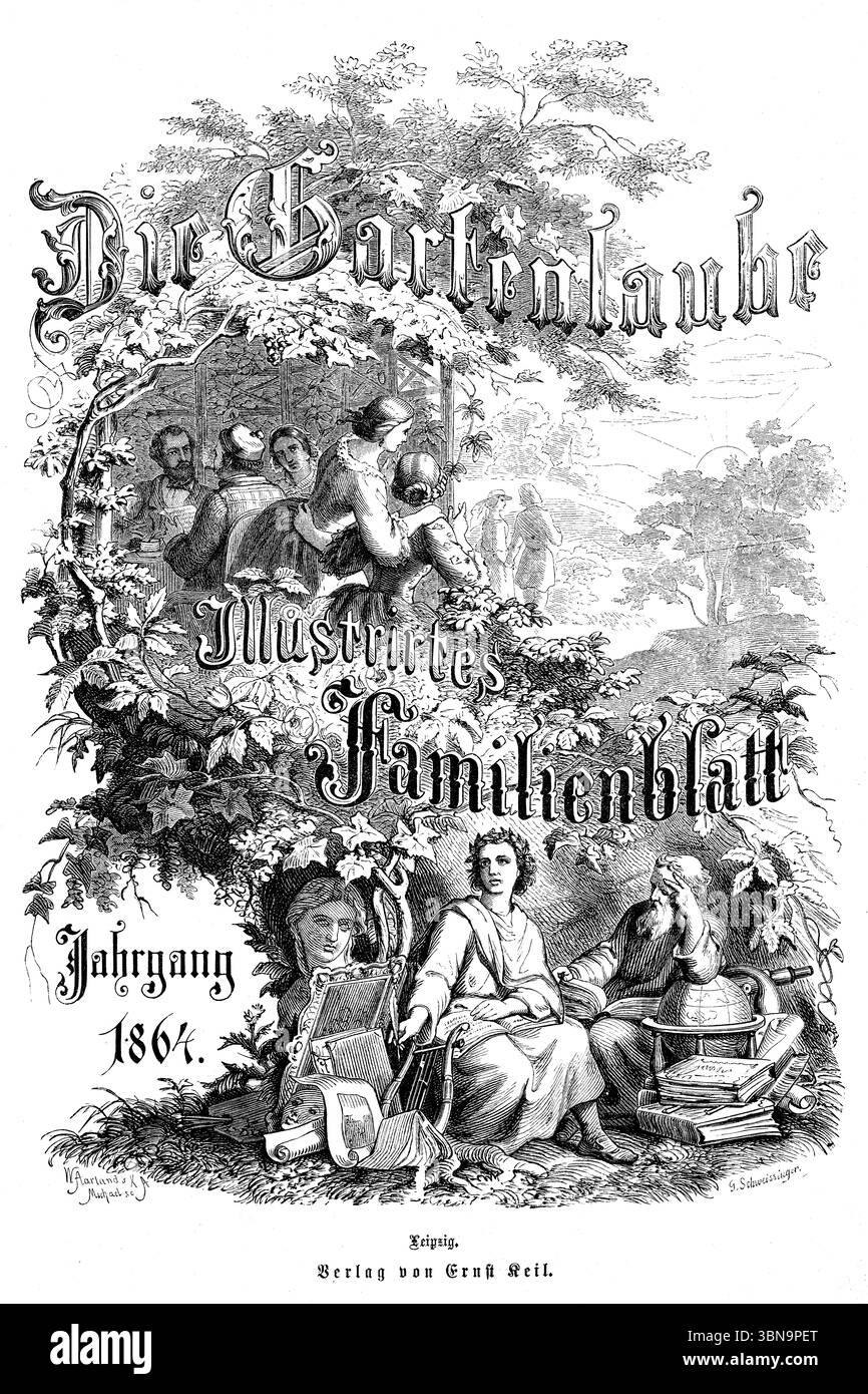 Cover der 1864-jährigen Sammlung der deutschen illustrierten Zeitschrift "die Gartenlaube" für die ganze Familie Stockfoto