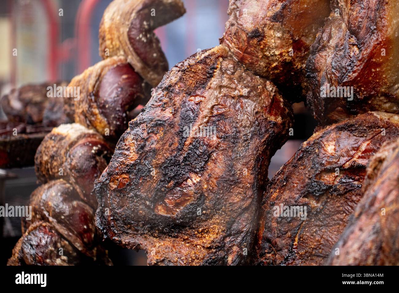 Texas Style BBQ Pit Food Truck Stockfoto
