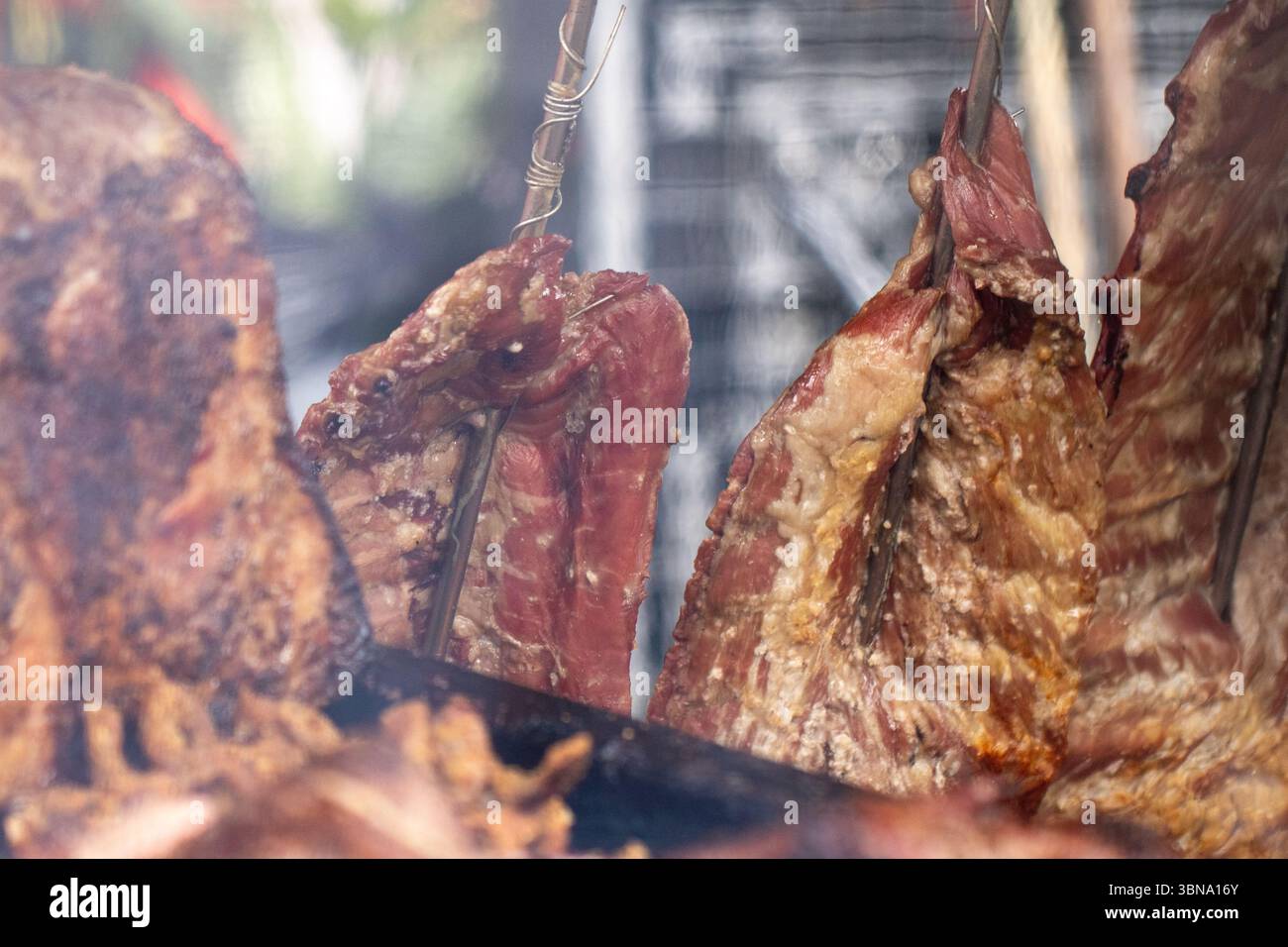 Texas Style BBQ Pit Food Truck Stockfoto