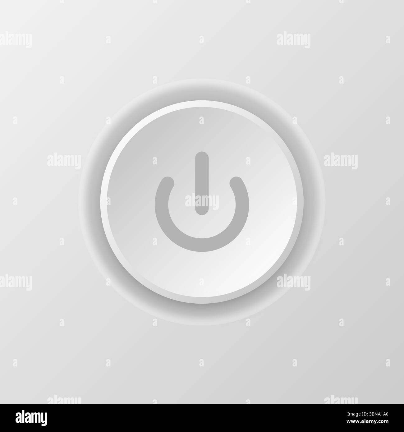 Ein- und Ausschalter Neomorphismusstil mit Schatten isoliert auf verlaufendem Hintergrund, Vektorillustration Stock Vektor