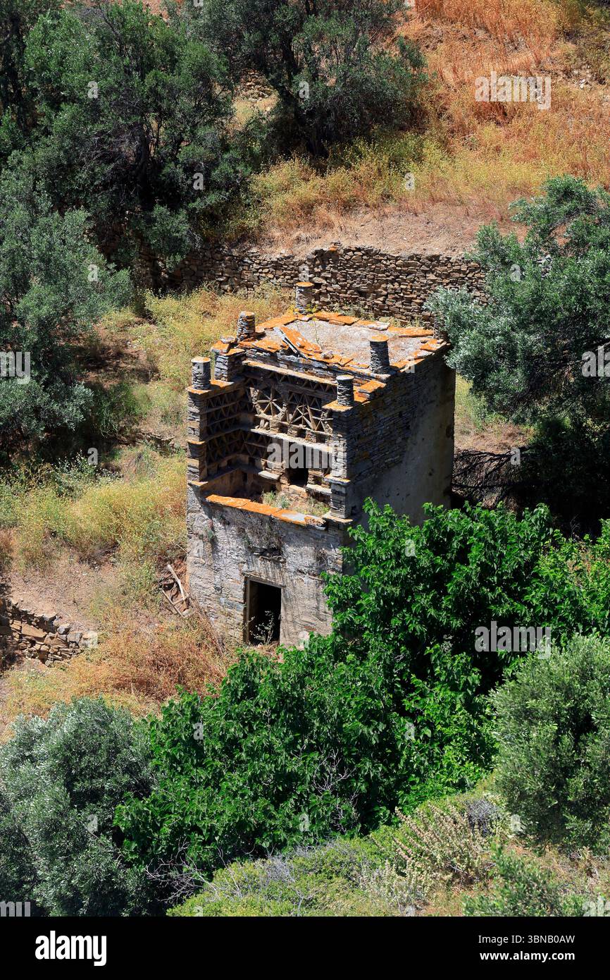Traditionelle Dovecote, Tinos, Kykladen, Griechenland. Stockfoto