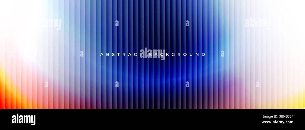 Abstrakter gerippter Hintergrund mit schillerndem Verlauf. Bunte Vektorillustration mit breitem Banner Stock Vektor