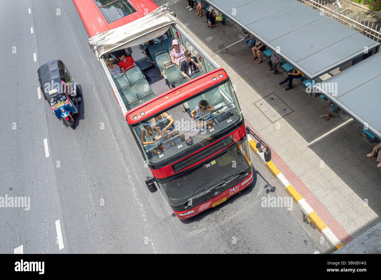 Bangkok Big Red Bus, Tour Bus Hop on Hop off, Sightseeing Tours, Bangkok, Thailand Stockfoto