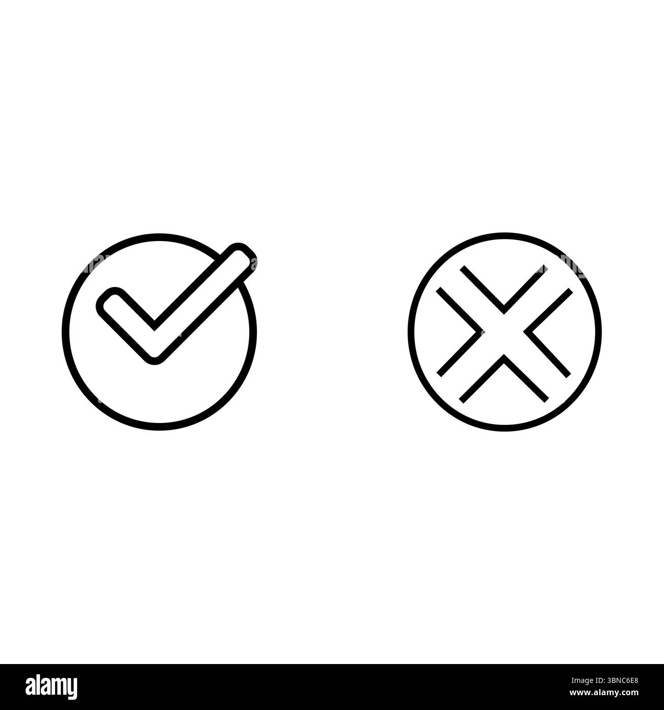 Kreuzen Sie den Kreis an. Symbol "Akzeptanz ablehnen". Entscheidungsauswahl Vektor. Symbol für Ablehnung der Genehmigung. Stock Vektor