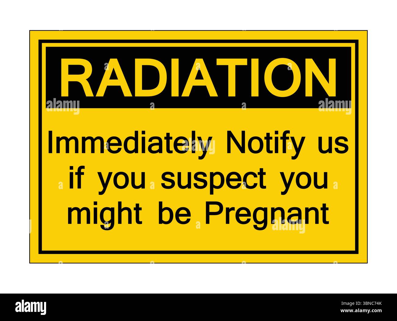 Strahlenwarnschild für schwangere Personen in Gefahrenbereichen Stock Vektor