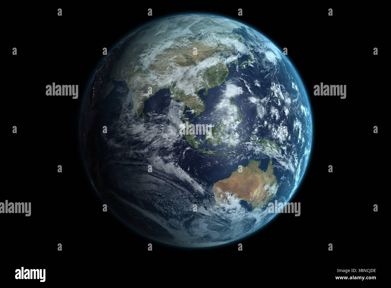 Satellitenansicht der Erde mit Australien Stockfoto