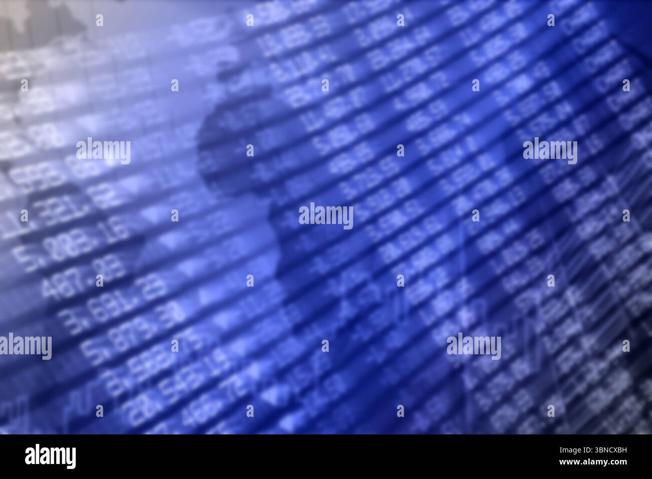 Börsennummern im Handelstisch Stockfoto