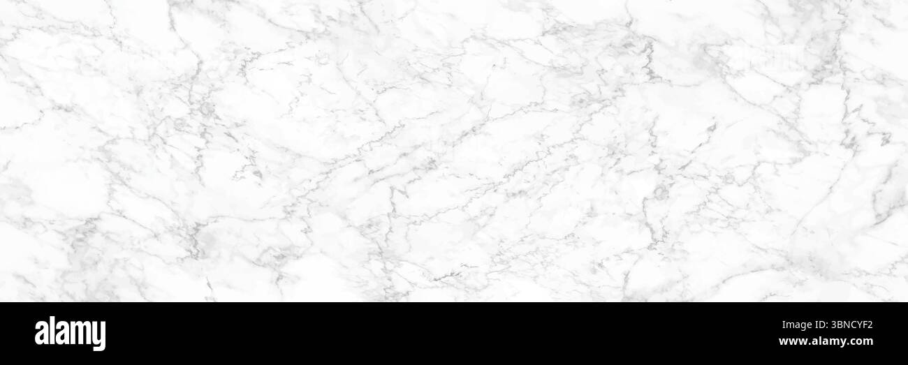 Horizontaler eleganter weißer Marmor Texturhintergrund, Vektorillustration. Stock Vektor