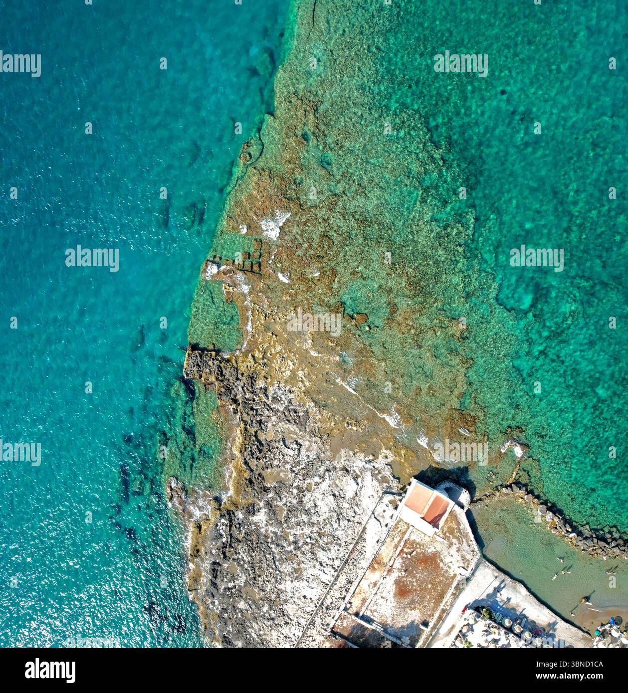 Vogelperspektive an der Küste auf Kreta, Griechenland, Europa Stockfoto