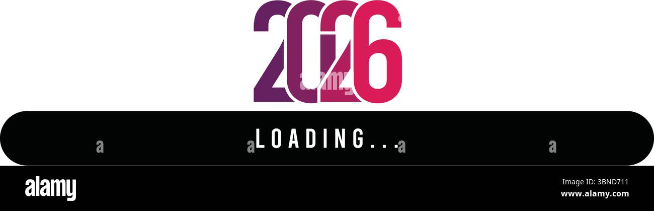 Neujahrskonzept der Ladestange 2026 mit modernem Gradientendesign Stock Vektor