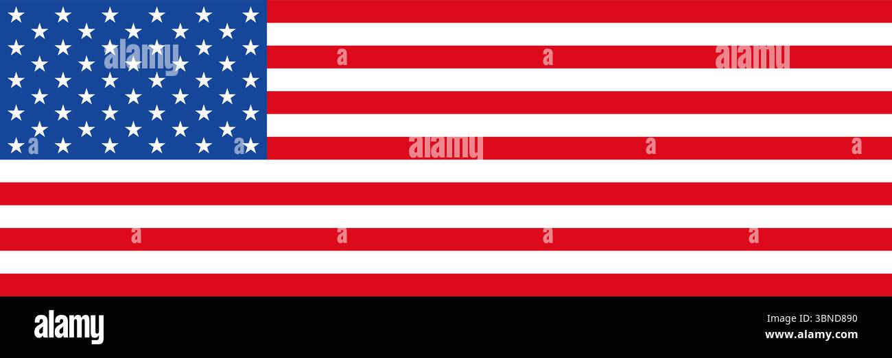 Horizontaler amerikanischer Flaggenhintergrund, Vektorillustration. Stock Vektor