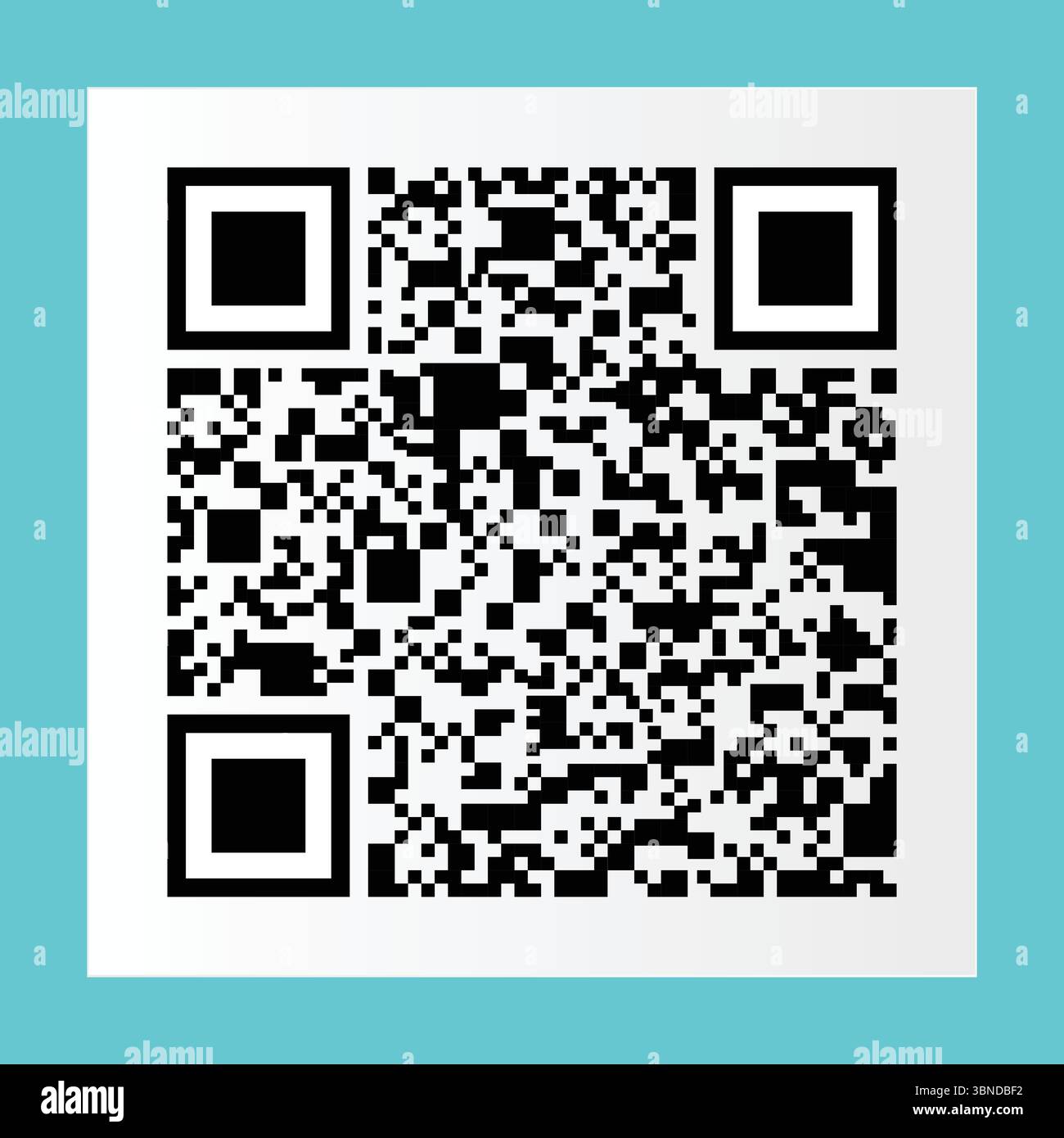 Schwarzer qr-Code auf weißem Papieraufkleber für Muster und Design, Vektorillustration. Stock Vektor