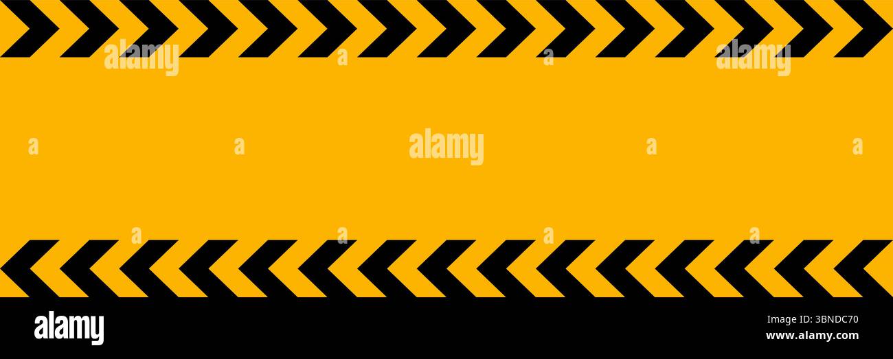 Horizontales schwarzes und gelbes No Entry-Zeichen mit leerem Hintergrund. Stock Vektor
