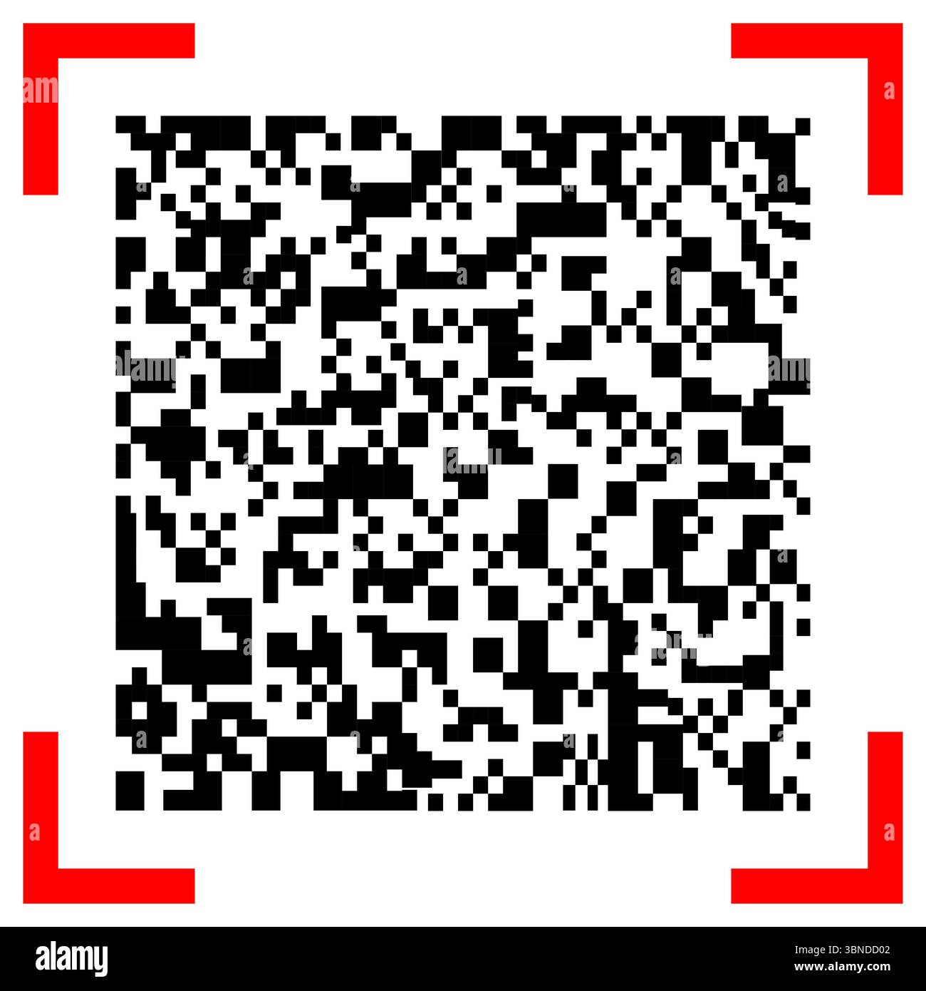 qr-Code mit rotem Scanner auf weiß, Vektorillustration. Stock Vektor