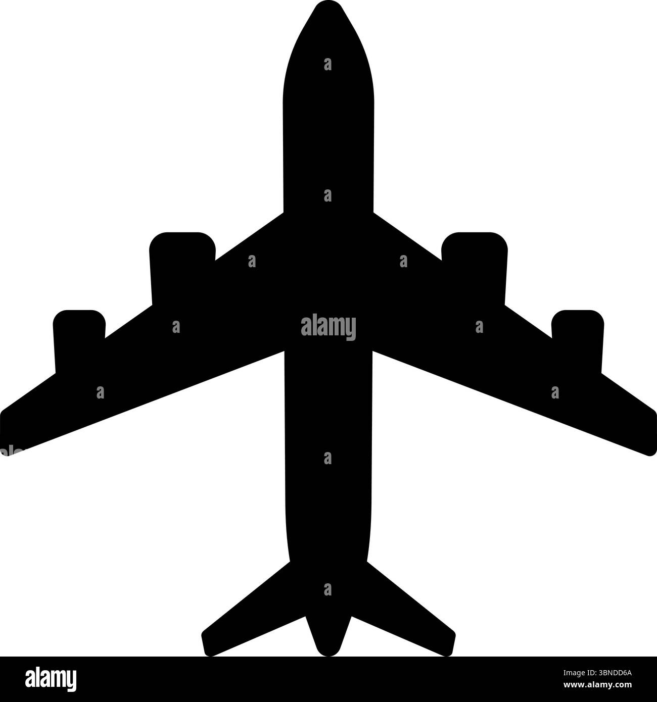 Ein schwarzes Flugzeugsymbol auf weiß, Vektorillustration. Stock Vektor