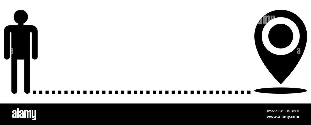 Schwarz eine Person mit Richtlinie zum Ziel, Geschäftskonzept, Vektorillustration. Stock Vektor