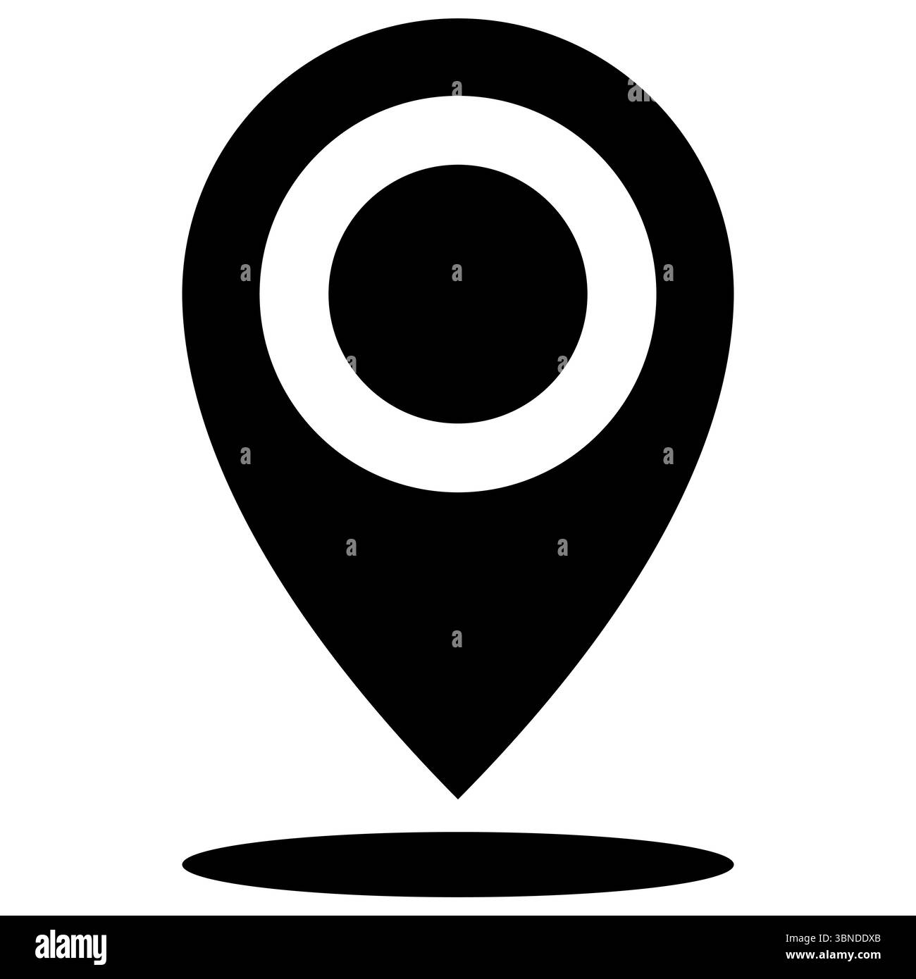 Flaches Design des schwarzen Pointer-Symbols auf weiß, Vektorillustration. Stock Vektor