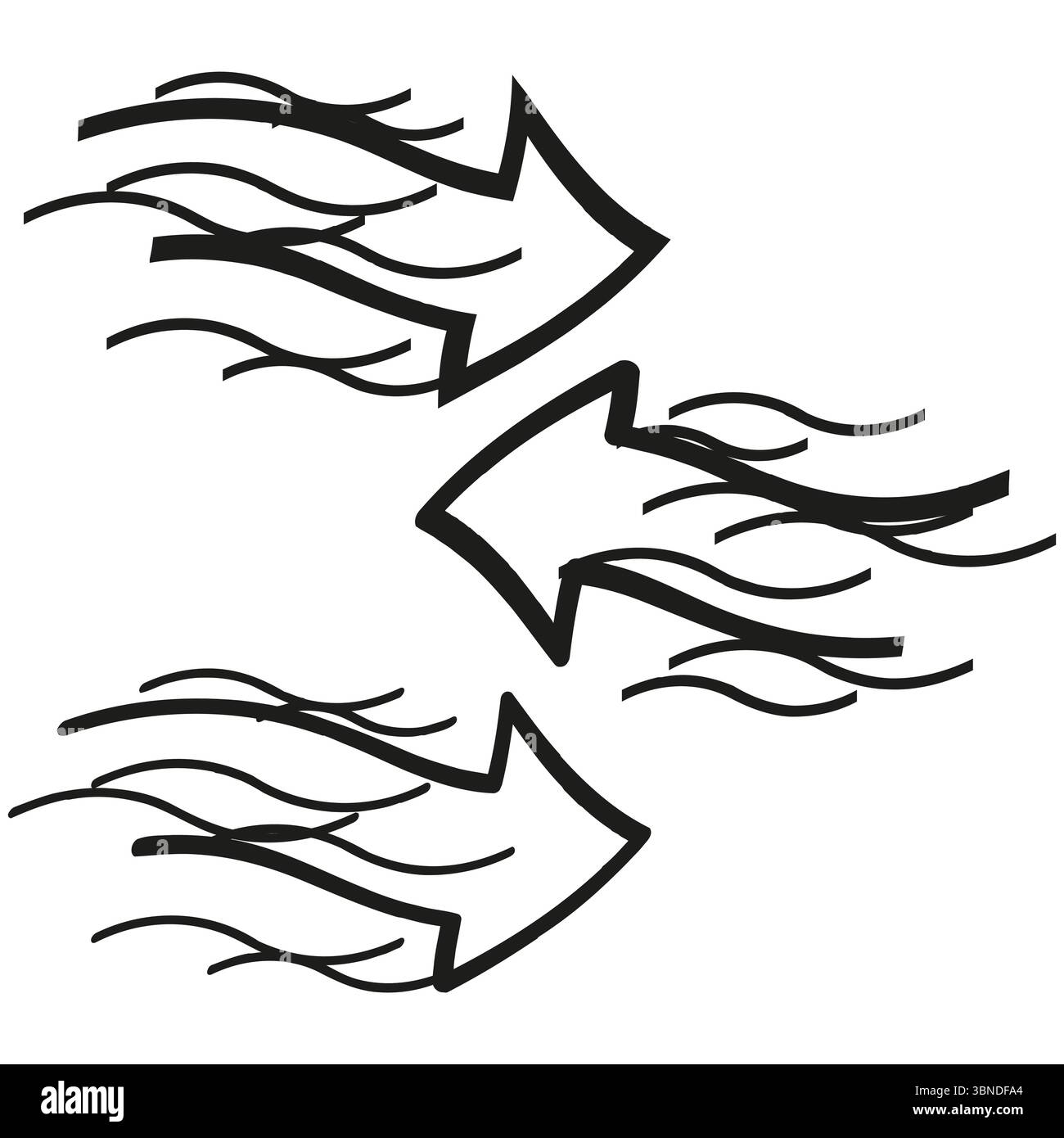 Flammenpfeil eingestellt. Symbol für feurige Bewegung. Brenngeschwindigkeit Vektor. Grafik mit heißer Energie. Stock Vektor