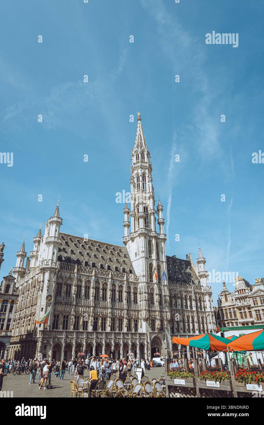 Hôtel de Ville de Bruxelles, Brussels Grand-Place, Belgien Stockfoto