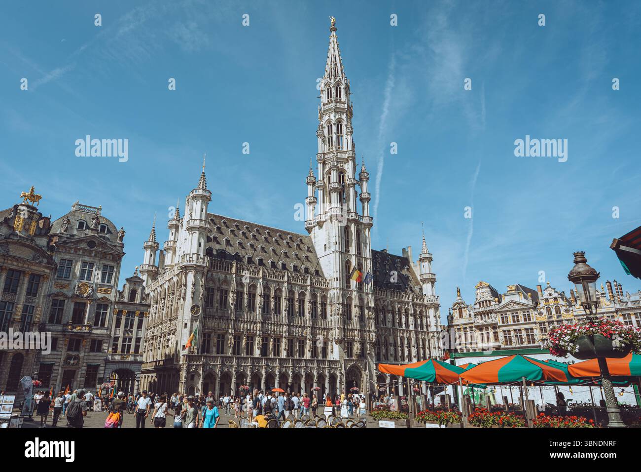 Hôtel de Ville de Bruxelles, Brussels Grand-Place, Belgien Stockfoto