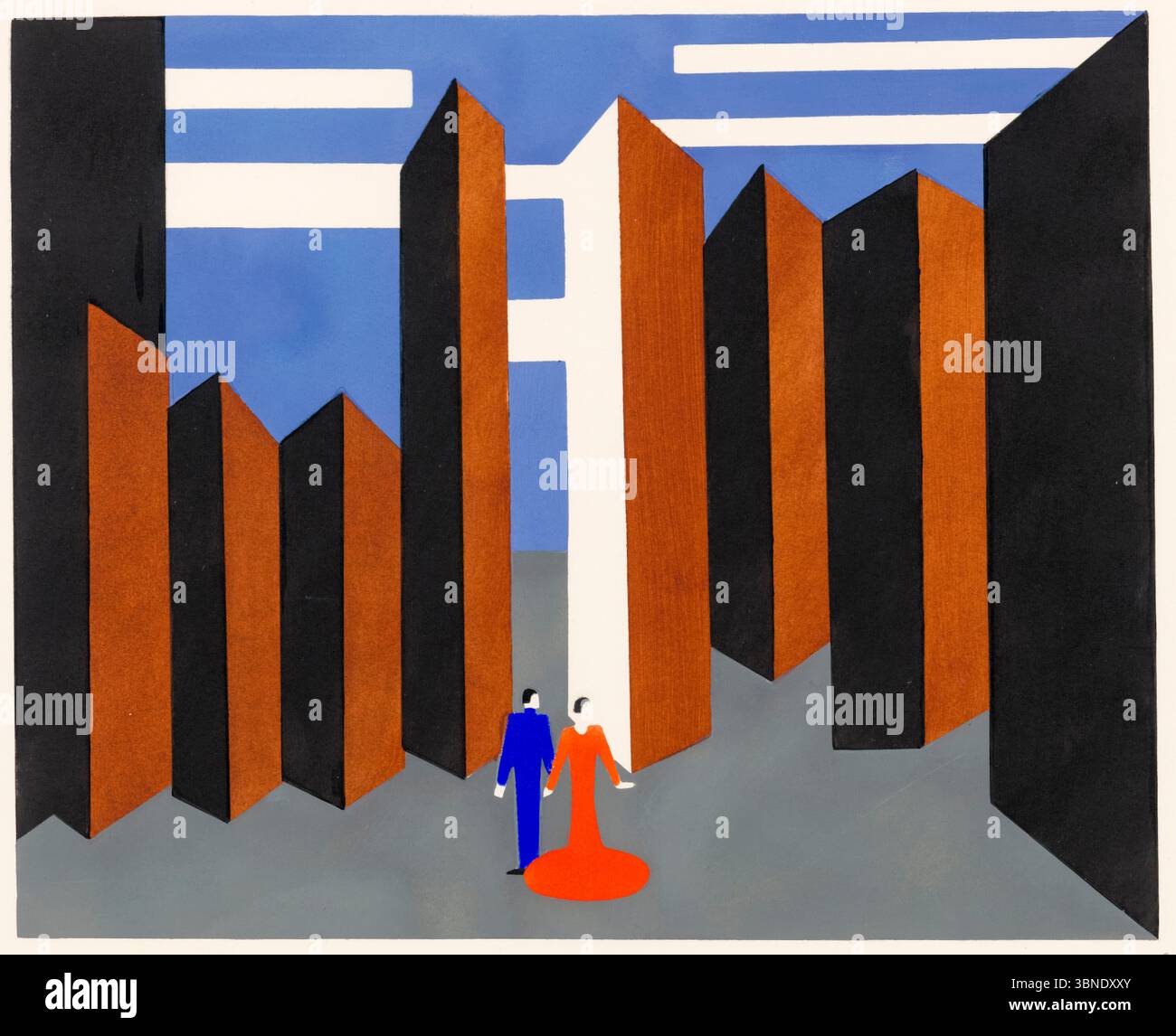 Alexandra Exter, Bühnendesign. Othello, zweiter Akt, Lithografie, 1927-1930 Stockfoto