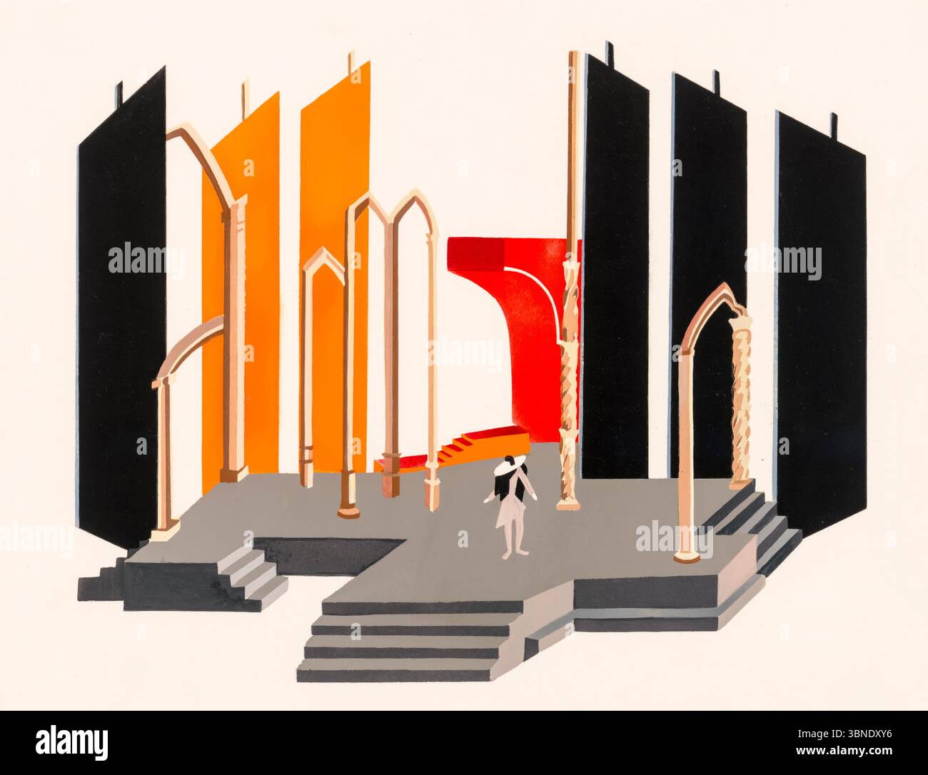 Alexandra Exter, Bühnendesign. Don Juan and Death (Don Juan et la mort), lithographischer Druck, 1926-1930 Stockfoto