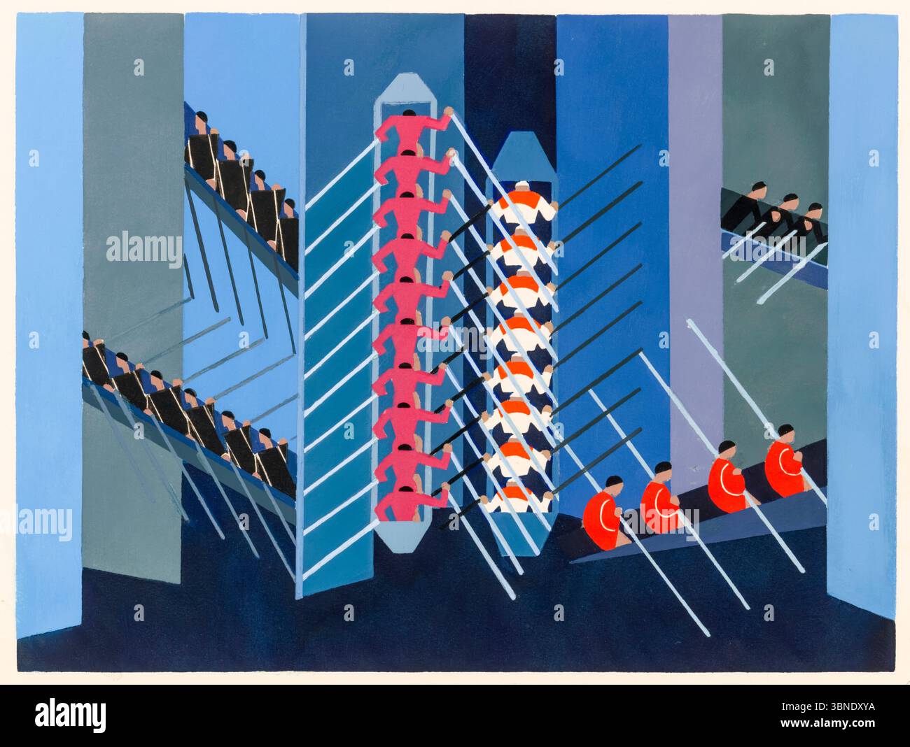 Alexandra Exter, Bühnendesign. Boat Review (Revue bateaux), lithographischer Druck, 1929-1930 Stockfoto