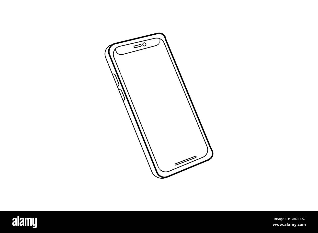 Smartphone-Symbol im minimalistischen Stil für Online-Kommunikation und digitales Technologiekonzept Stock Vektor