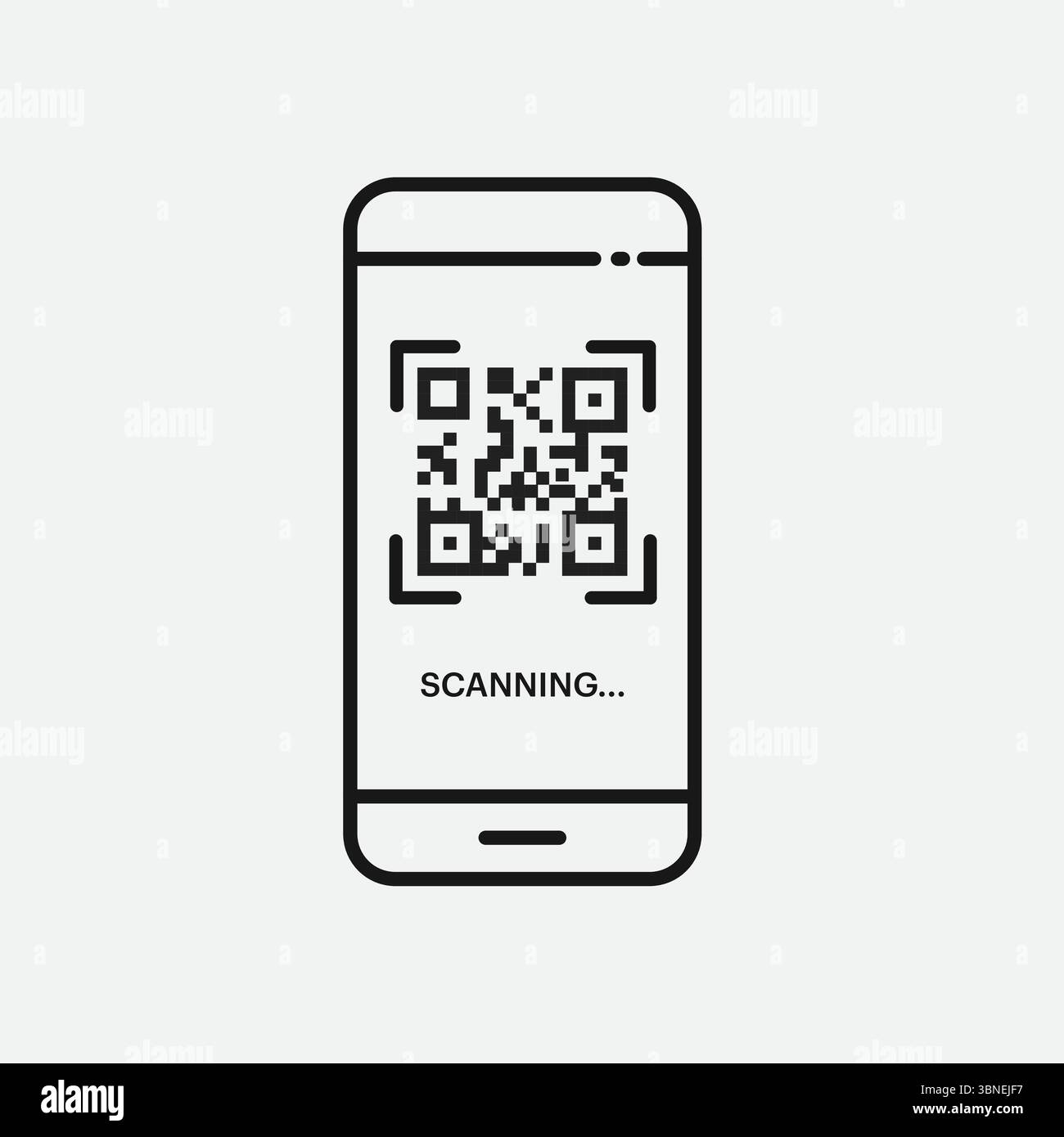 „Symbole zum Scannen von QR-Codes – Designs für Smartphone, Scan Me Text und QR-Code“ Stock Vektor
