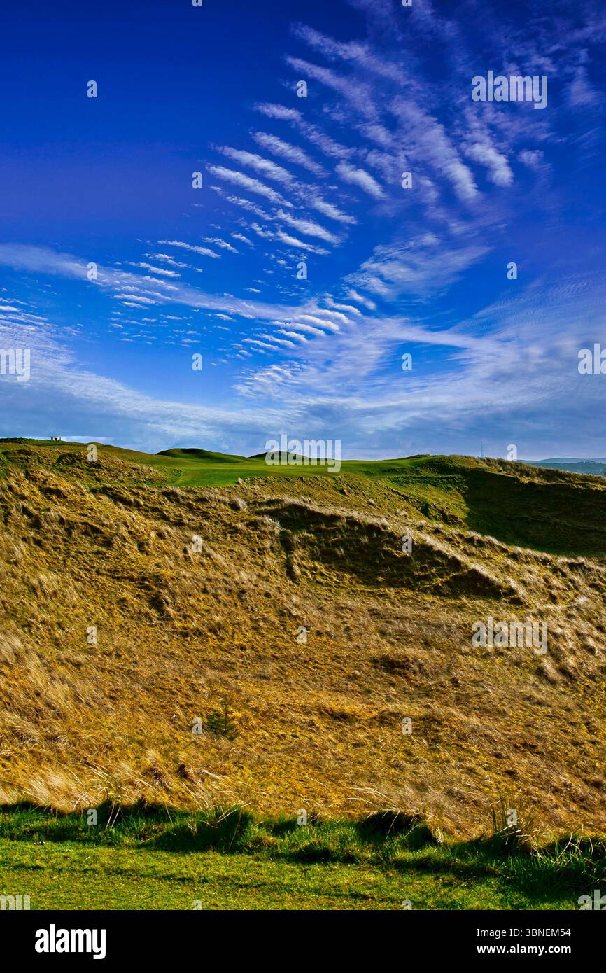 Royal Portrush GC - Calamity Corner - 14. Par 3, auf Dunluce Course - Royal Portrush Golf Club, Nordirland, Großbritannien Stockfoto