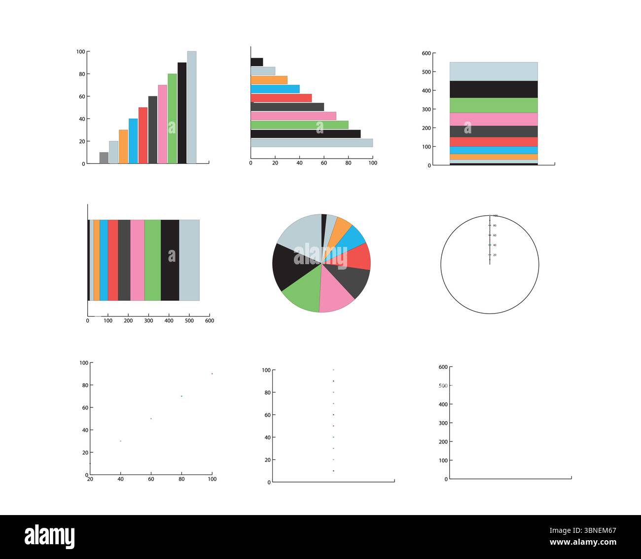 Diagrammstile und Infografik-Elemente festgelegt Stock Vektor