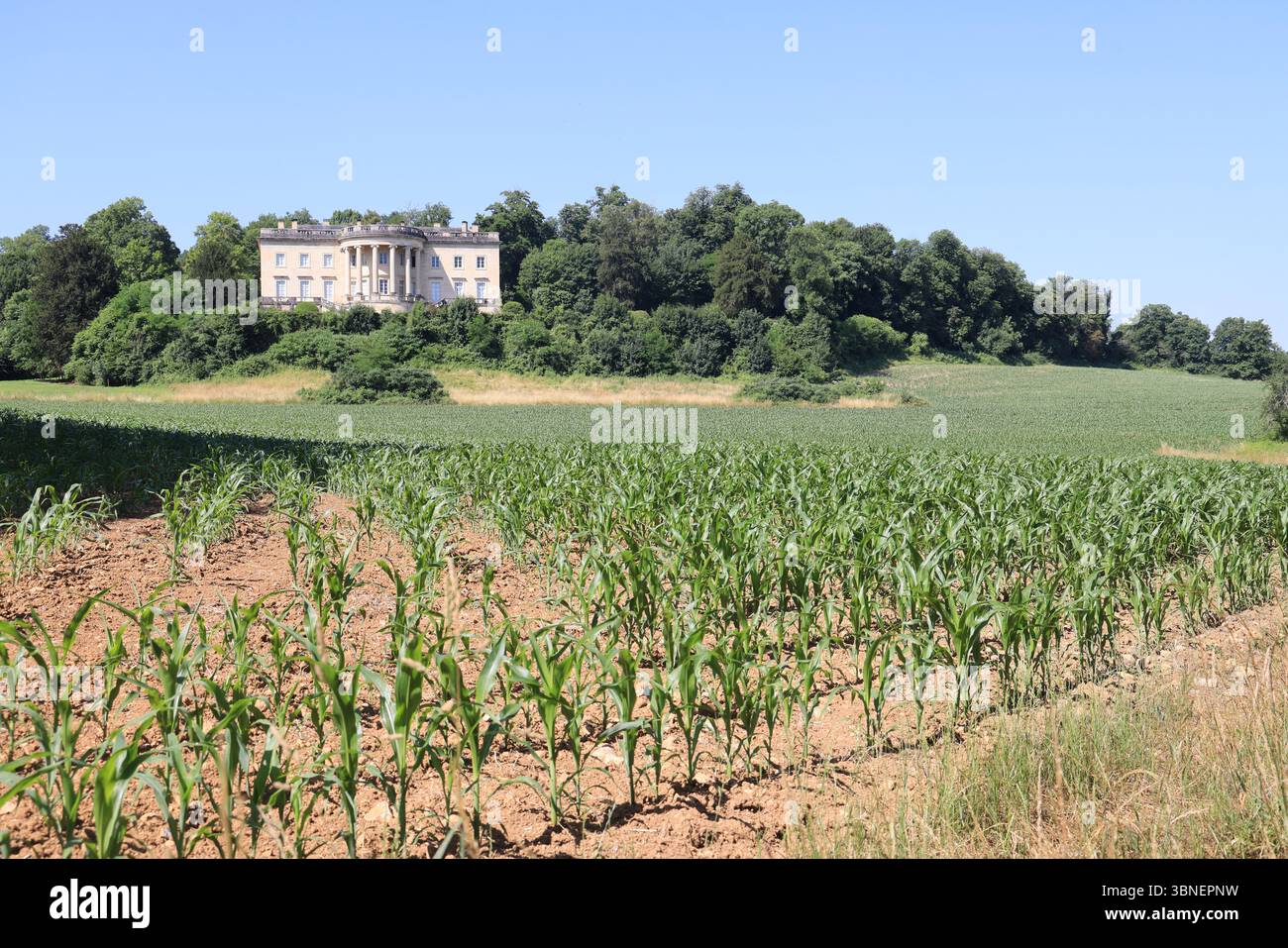 Rastignac Castle im Département Dordogne im Südwesten Frankreichs ist ein architektonischer Cousin des Weißen Hauses. Das Schloss im palladianischen Stil ist einzigartig Stockfoto