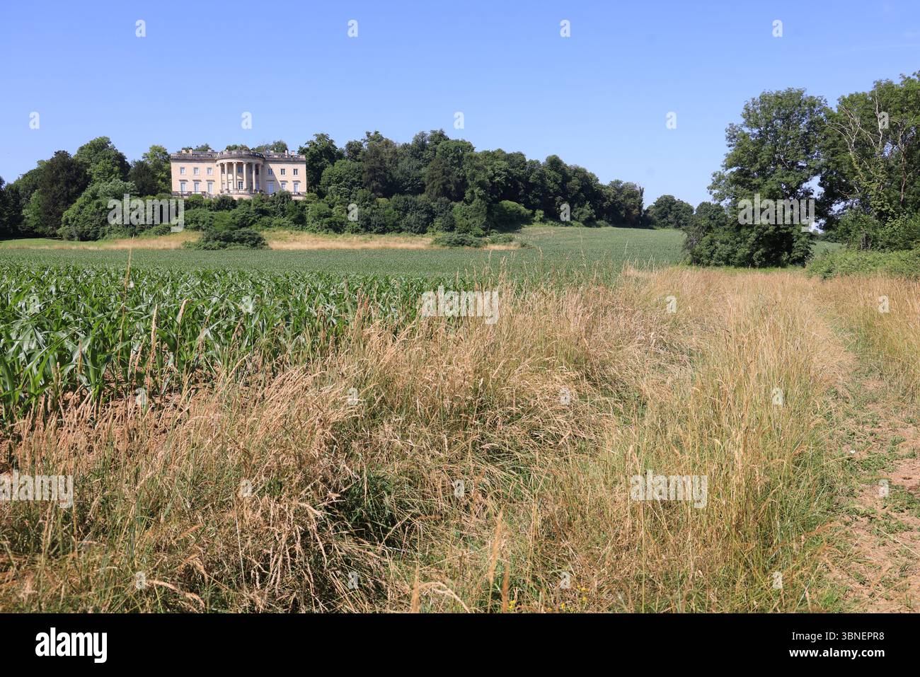 Rastignac Castle im Département Dordogne im Südwesten Frankreichs ist ein architektonischer Cousin des Weißen Hauses. Das Schloss im palladianischen Stil ist einzigartig Stockfoto
