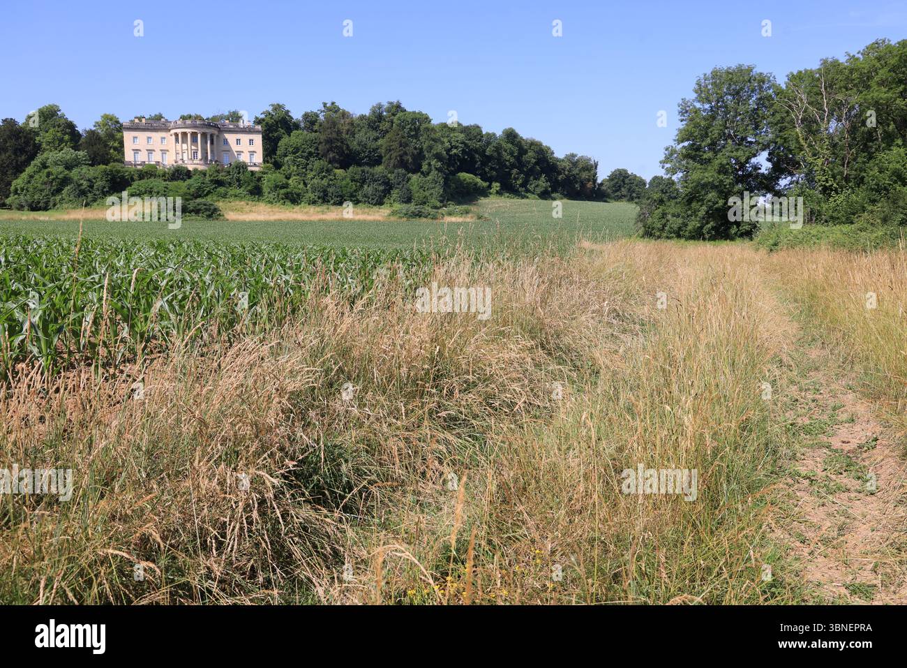 Rastignac Castle im Département Dordogne im Südwesten Frankreichs ist ein architektonischer Cousin des Weißen Hauses. Das Schloss im palladianischen Stil ist einzigartig Stockfoto