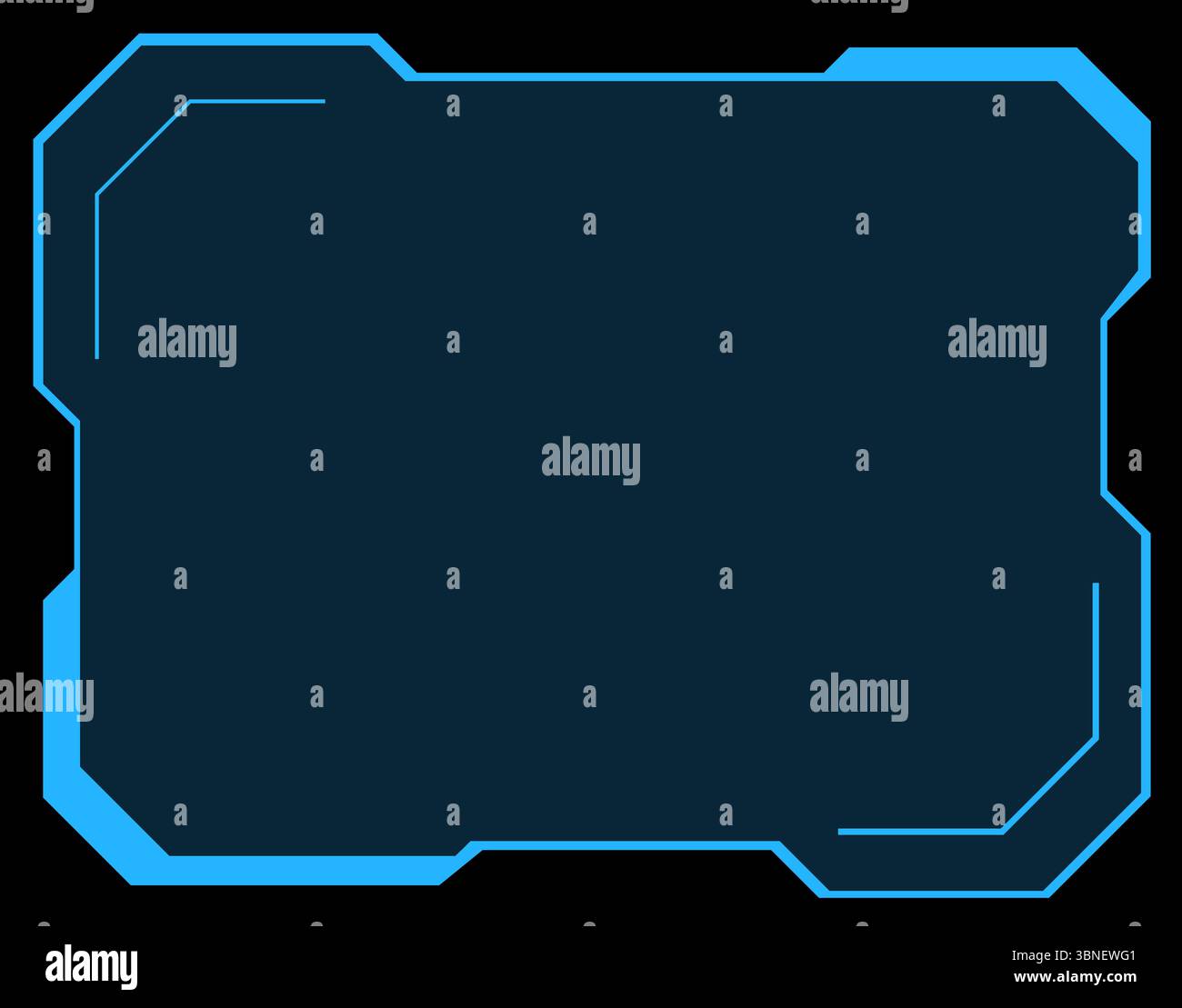 Frame Border Cyber HUD – modernes futuristisches digitales Design Stockfoto