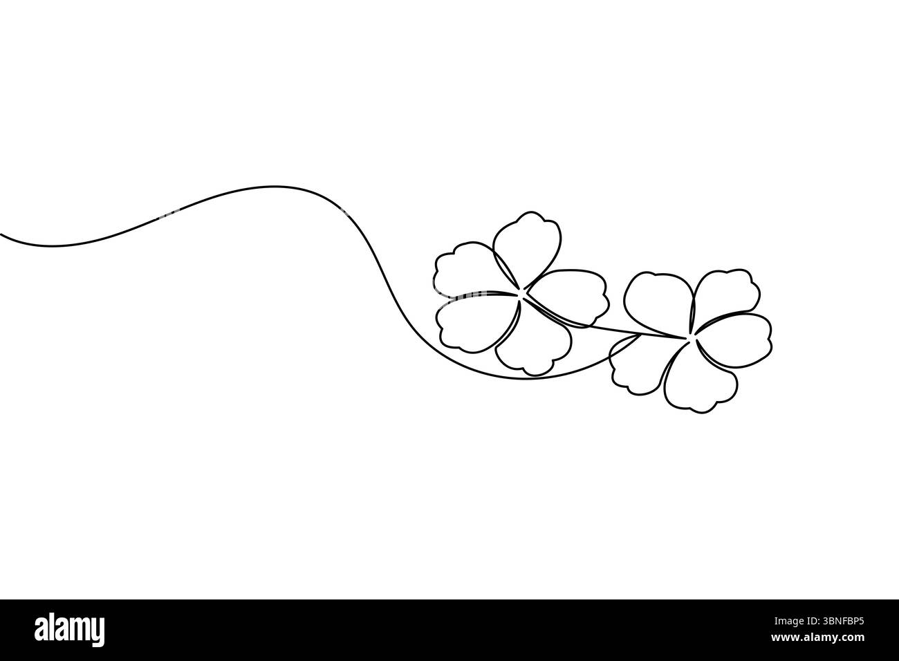 Hibiskus Blume eine Linie Zeichnung im minimalistischen Stil isoliert auf weißem Hintergrund Vektor Illustration Stock Vektor