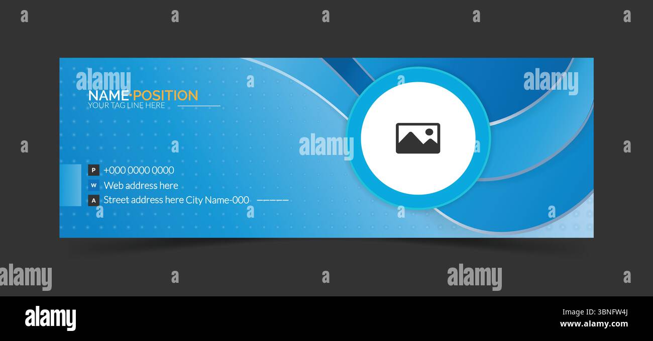Moderne E-Mail-Signatur und E-Mail-Fußzeilenvorlage eps10 Stock Vektor