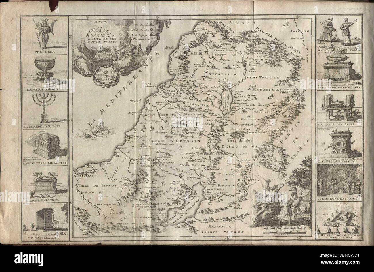 Louis-Isaac Lemaistre de Sacy, La Terre Sainte Divisee en ses Douze Tribus Stockfoto
