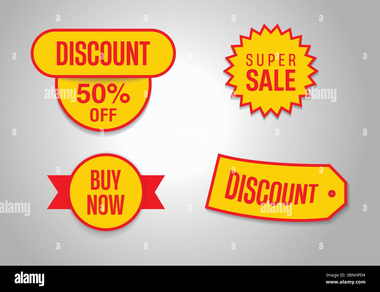 „Rabattmarken mit 50 % Rabatt und jetzt kaufen“ Stock Vektor