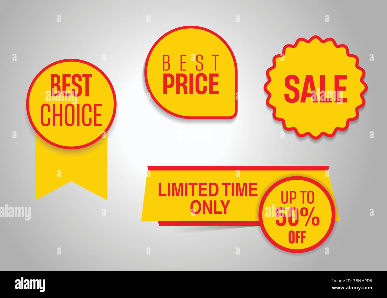 „Bester Preis und zeitlich begrenzter Verkauf mit 50 % Rabatt“ Stock Vektor