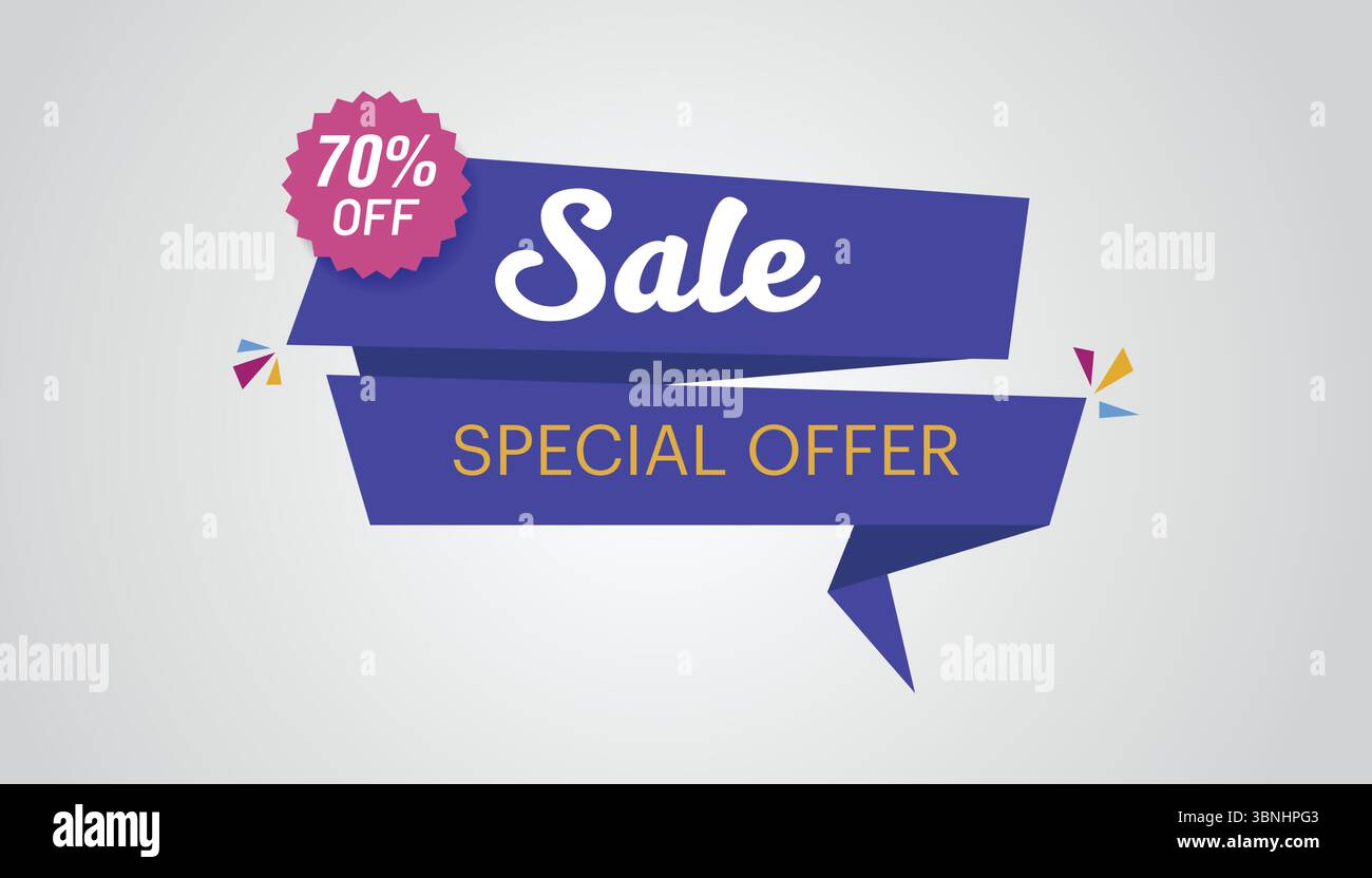 „70 % RABATT AUF Sale: Jetzt Sonderangebot für Top-Produkte“ Stock Vektor