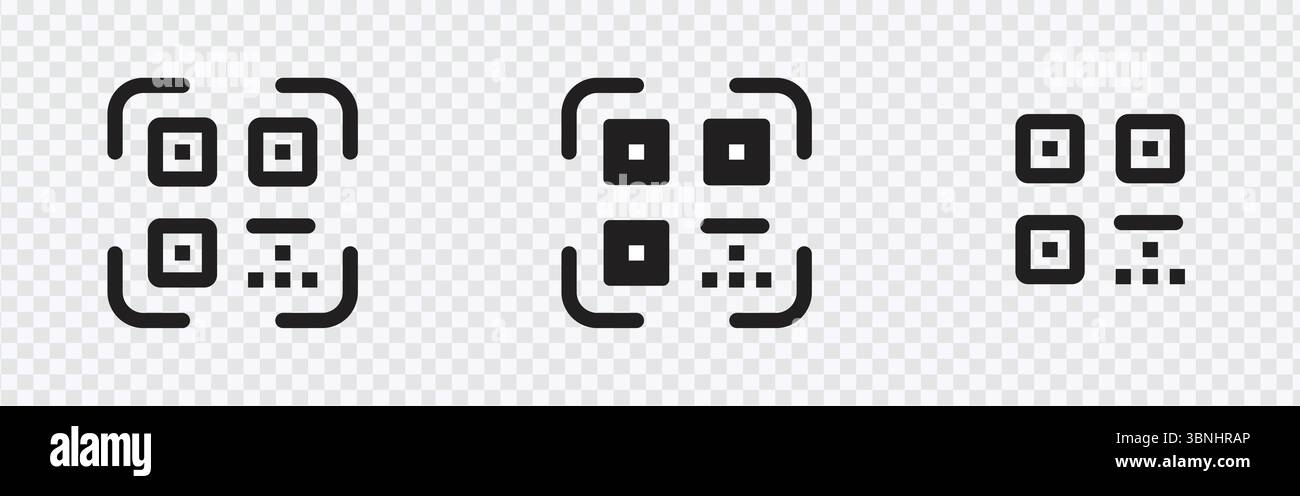 „QR-Code-Symbole – Schwarz, Gelb und Blau für digitales Scannen“ Stock Vektor