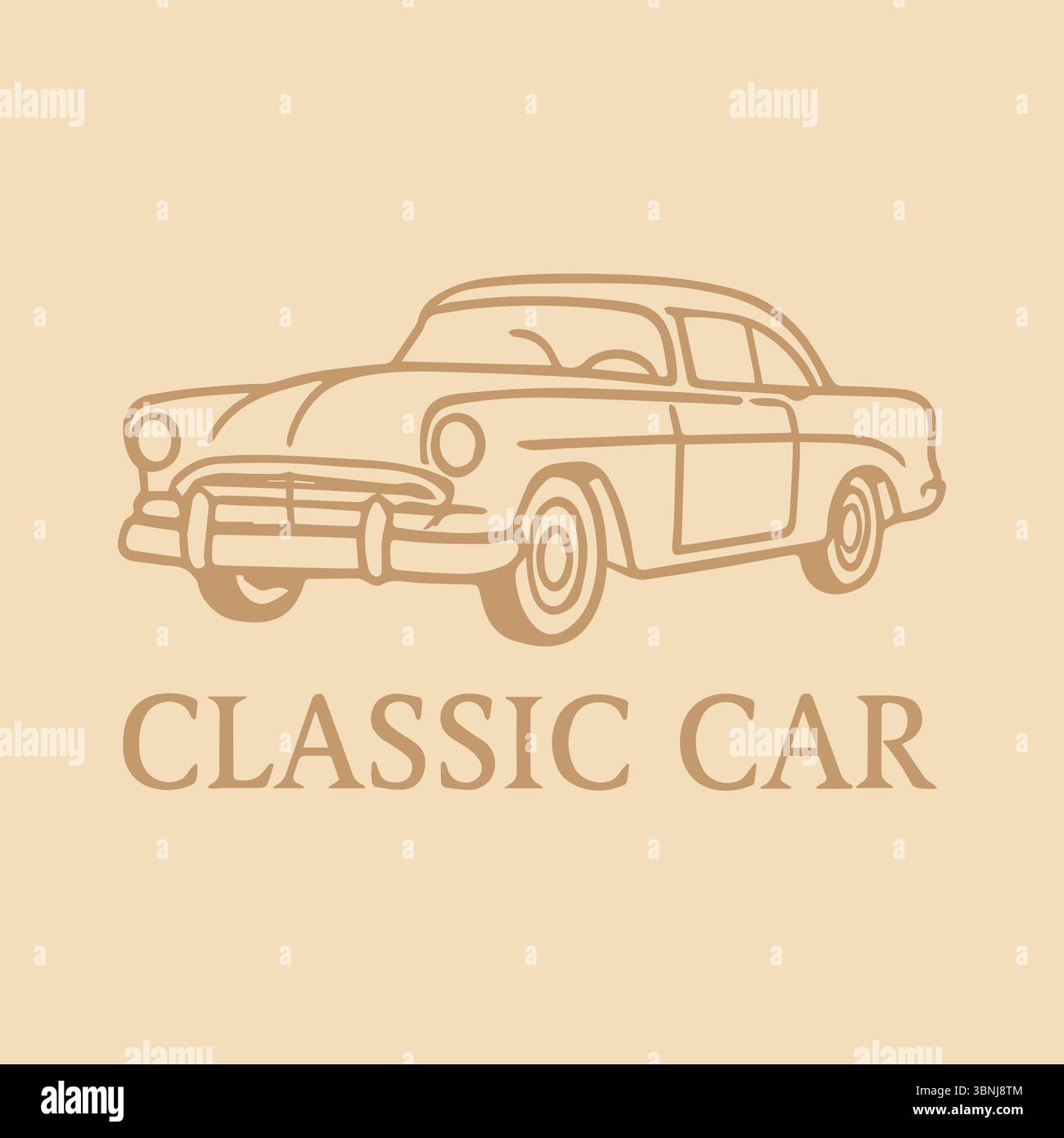 Vintage Automobile Illustration Classic Car Design und zeitloser Stil Stock Vektor