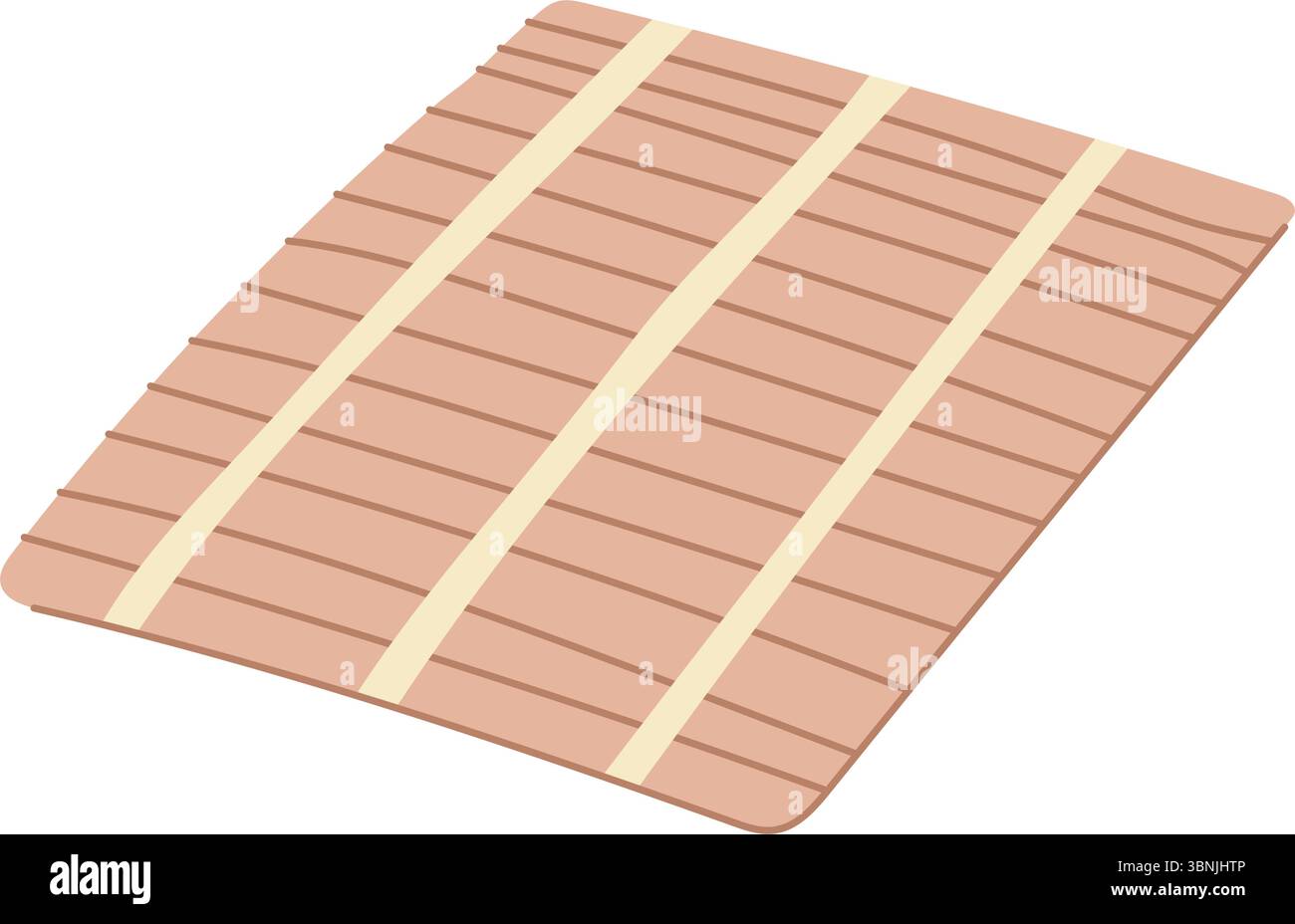 Seetang Sushi Rollmatte Karikaturvektor Illustration Stock Vektor