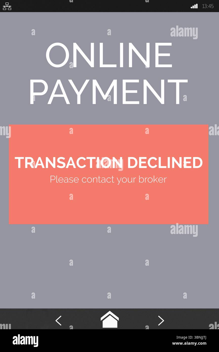 Text für Online-Zahlungen auf grauem Display für Mobiltelefone Stockfoto