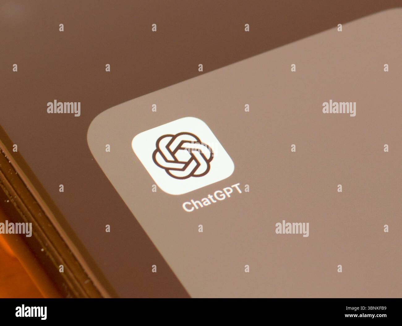 ChatGPT AI oder Artifical Intelligence App auf einem Smartphone-Bildschirm Stockfoto