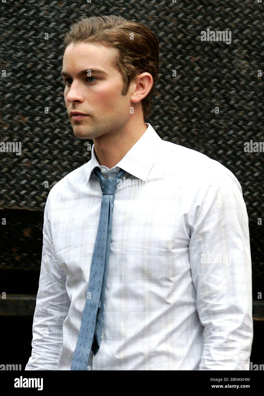 Chace Crawford am Set von „Gossip Girl“ in New York City – 28. Juli 2011 Stockfoto